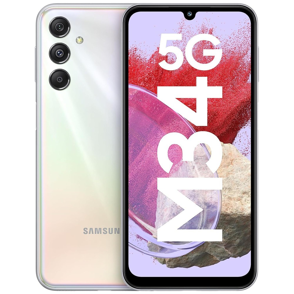 Samsung Galaxy M34 5G Blue I Silver I 8GB, 128GB Storage Super AMOLED I 6000MAH