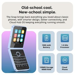 Snap | Dual SIM | 4G/LTE | Unlocked | QWERTY Keyboard | Flip | Cloud OS | Sky…