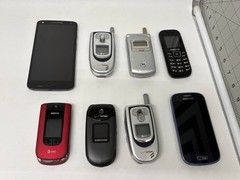Retro Cell Phone Lot (8) – Mixed Models – Untested – Carrier Locked
