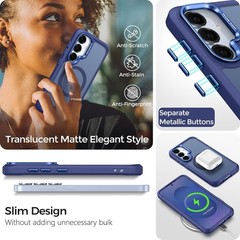 For Samsung Galaxy S25 Case with Anti-Slip Silicone Edge, Frosted Matte Cover