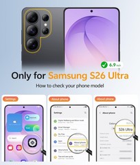 For Samsung Galaxy S26 Ultra Case w/ 1x Screen Protector, Matte Shockproof cover