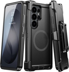 DUEDUE Black Heavy Duty Case for Samsung Galaxy S26 Ultra with Belt Clip Holster