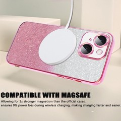 iPhone 14 Magnetic Glitter Case Full Protection Slim Shockproof Anti-Scratch Pin