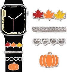 Watch Band Charms with Decorative Ring Loops for Apple Watch 38mm to 49mm SE/Ser