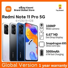 Xiaomi Redmi Note11 Pro 5G 128GB Unlocked Android Global Smartphone New Sealed