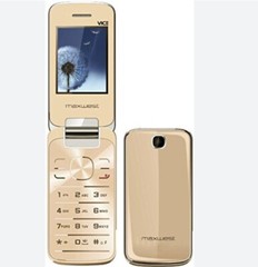MaxWest Vice Flip Phone 2.4 Inch Screen GSM Unlocked (Gold)