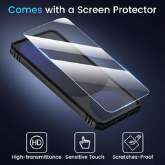 For Samsung Galaxy S24 FE Case with Kickstand & Heavy-Duty Shockproof Hard Cover