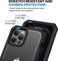Privacy for iPhone 12 Pro Max Case, Full Body Phone Case with Built-in 9H Temper
