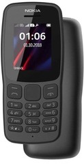 Brand New Nokia 106 Unlocked Dual SIM Phone 2018 Big Buttons – Black
