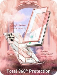 Samsung Galaxy S23 Ultra Case with Built-in Screen Protector, Full-Body Slim Mar