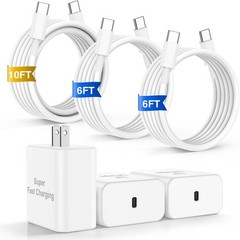 [3+1 PCS] Charger for iPhone 17 16 Pro Max Fast Charging Type C Cord 6FT 10FT