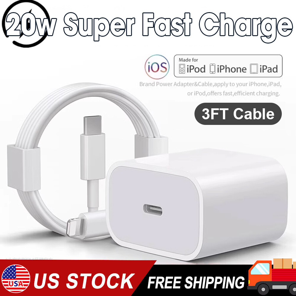 20W Fast Charger PD Adapter+Cable For iPhone 11 13 14 12/8/10 XR X Pro iPad