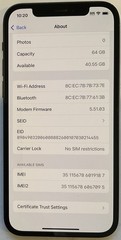USED BLACK GSM UNLOCKED iPhone 12, 64GB A2172 MGF43LL/A WITH 85% BATTERY HEALTH