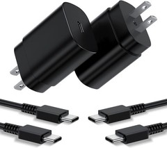 25W Fast USB-C Wall Charger Duo for Samsung Galaxy S20/S25 + 6ft Cable