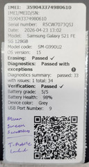 Samsung Galaxy S21 FE 5G – 128GB – SM-G990U2 – OS 15 – Scratches – T-MBL Locked