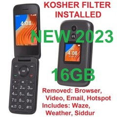 NEW UNLOCKED TCL FLIP 2 GSM CDMA LTE KOSHER FILTER WITH WAZE WEATHER SIDDUR