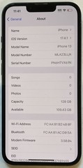 TESTED USED GSM UNLOCKED MIDNIGHT iPhone 13, 128GB A2482 MLA23LL/A, 98% BATTERY