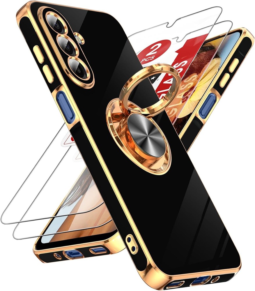 Galaxy A17-5G Phone Case: 2 Pack Tempered Glass Screen Protector and Ring Holder