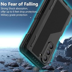 Samsung Galaxy Z Fold 6 Case with S Pen Holder & Stylus, Rugged Hinge Protection