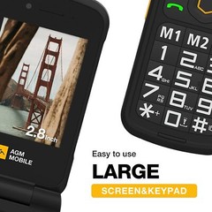 AGM M8 Rugged Basic Flip Phone, 4G Feature Cell Phone, T Mobile only