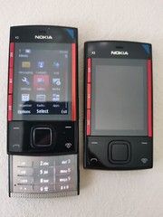 Nokia X3-00 Black on Red Unlocked X3-00 Slider GSM Cellphone