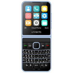 Unnecto Snap | Dual SIM | Unlocked | QWERTY Flip Phone | Cloud OS | Sky Blue