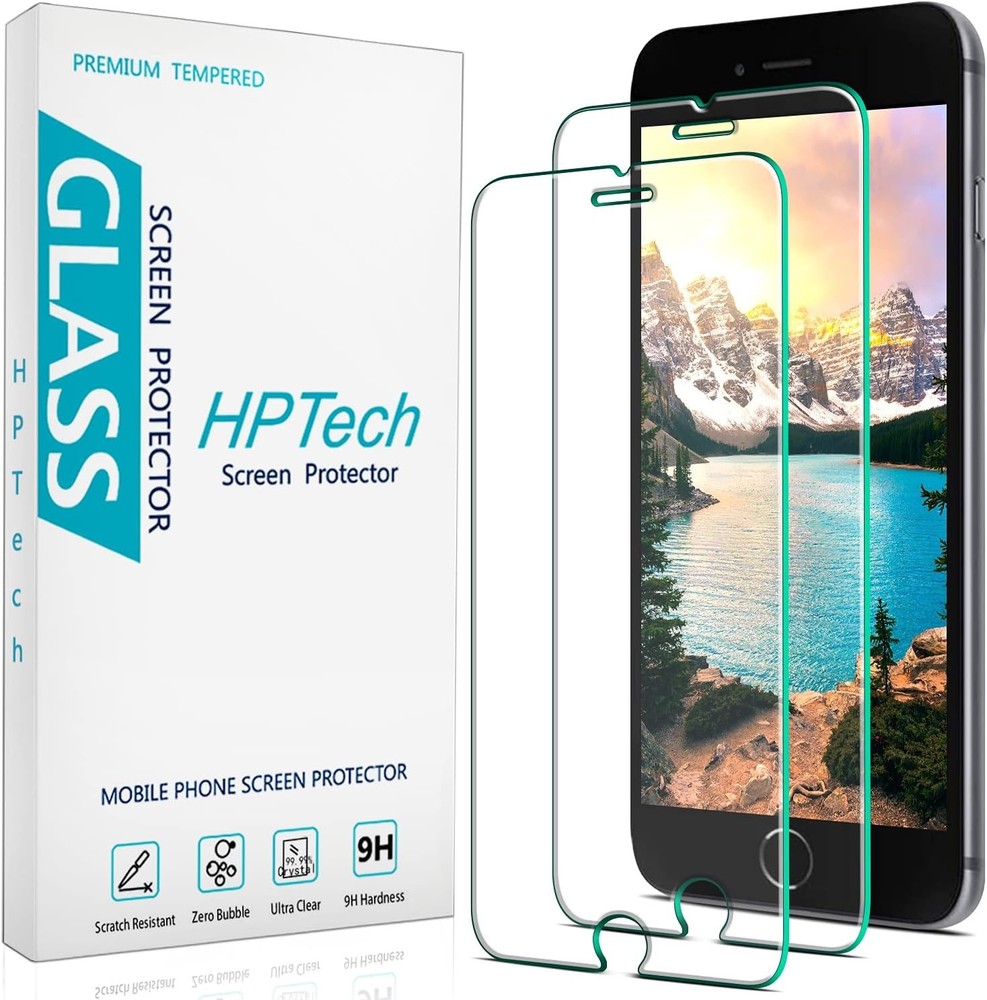 2PCS Tempered Glass Screen Protector for iPhone SE 2020 4.7 Inch Case Friendly