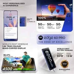 MOTOROLA Moto Edge 60 Pro 5G-Factory Unlocked Dual SIM-8GB 256GB-Dazzling Blue