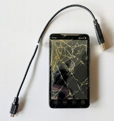 Sprint HTC Evo 4G Smartphone With Manual, Box, And USB Cord Bundle