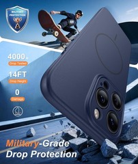 for iPhone 14 Pro Max Case Solid Matte Magnetic Phone Cover 14FT Military Grade