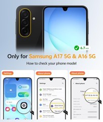 Matte Black Military Grade Phone Case for Samsung A16 A17 5G – Translucent Desig