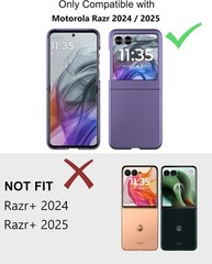 Thin Hard Matte Polycarbonate Cover Case for Motorola Razr 2024/2025/2026 – Purp