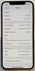 USED WHITE GSM UNLOCKED iPhone 12, 256GB A2172 MGFG3LL/A, 93% BATTERY iOS 16.6