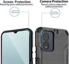 Boost Celero5G SC 2024 Case with Tempered Glass Screen Protector, Shockproof Gra