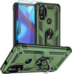 [1+1 PCS] Case & HD Screen Protector for Moto G Pure & Moto G Power 2022 Militar
