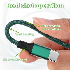 Multi Charging Cable 4Ft 2-Pack, Nylon Braided 4 in 1 USB with 2 Type C/2 Micro