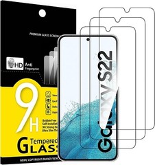 Samsung Galaxy S22 Screen Protector Tempered Glass Bubble Free 3Pac Anti Scratch