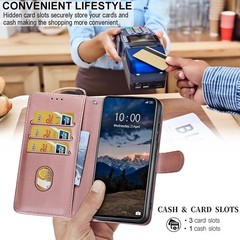 Samsung Galaxy S26 Ultra Wallet Case, Flip Folio Cover with Stand Feature, Rose