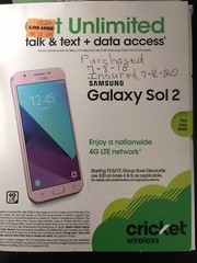 Samsung Galaxy Sol 2 16GB Smartphone Cricket Wireless Gold SM-J326AZ Gently Used