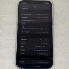 Broken Unlocked Apple iPhone 12 64GB 18.1.1 MGFL3LL/A Damaged