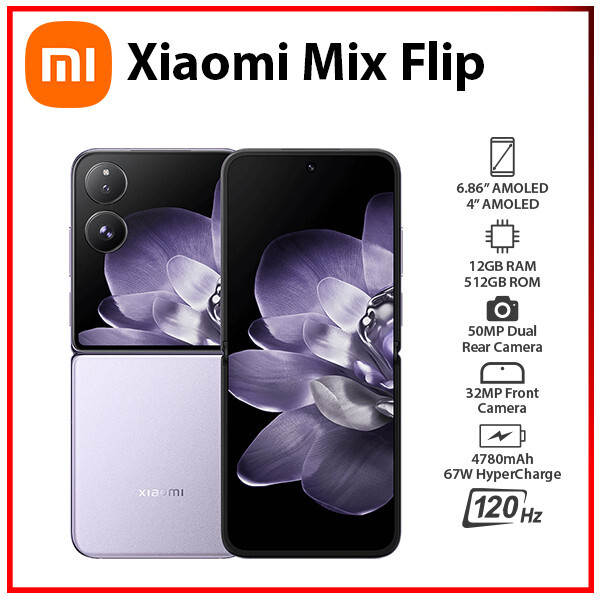 NEW Xiaomi Mix Flip 5G PURPLE 12GB+512GB Dual SIM Unlocked Android Cell Phone