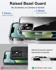 Case for iPhone 12 and iPhone 12 Pro 6.1-Inch, Transparent Hard Back Phone Cover