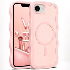 iPhone 17e case, iPhone 16e Case, Curly Wave Frame Edge Design Translucent Matte