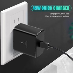 45W Super Fast Charging Wall Charger USB-C Type C Cable For Samsung Fast SHIP