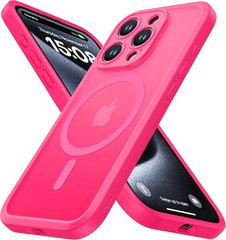 Slim Translucent Matte Case in Hot Pink for iPhone 15 Pro – Magnetic Guard Desig