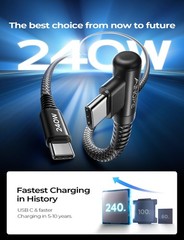 240W USB-C Fast Charger for iPhone 16 Pro Max, iPhone 15 10FT Cable