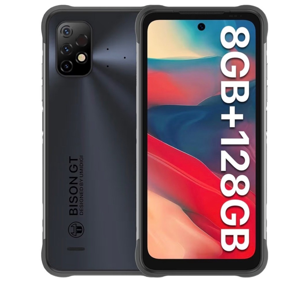 Rugged Unlocked Smartphone, 6150mAh Battery, Bison GT2 8GB+128GB, 6.5″+FHD, G95