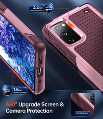 Red Pink Heavy Duty Case for Samsung Galaxy S20 FE 5G + 2 Screen Protectors