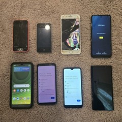 Lot Of 8 iphone And Samsung Used For Parts Or Repair