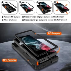 For Samsung Galaxy S22 Ultra Case,Military Grade with Stand,Screen Protectors